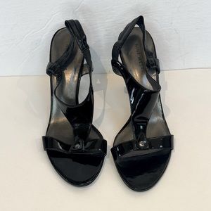 Nine West Patten Leather Strapy Heels Black